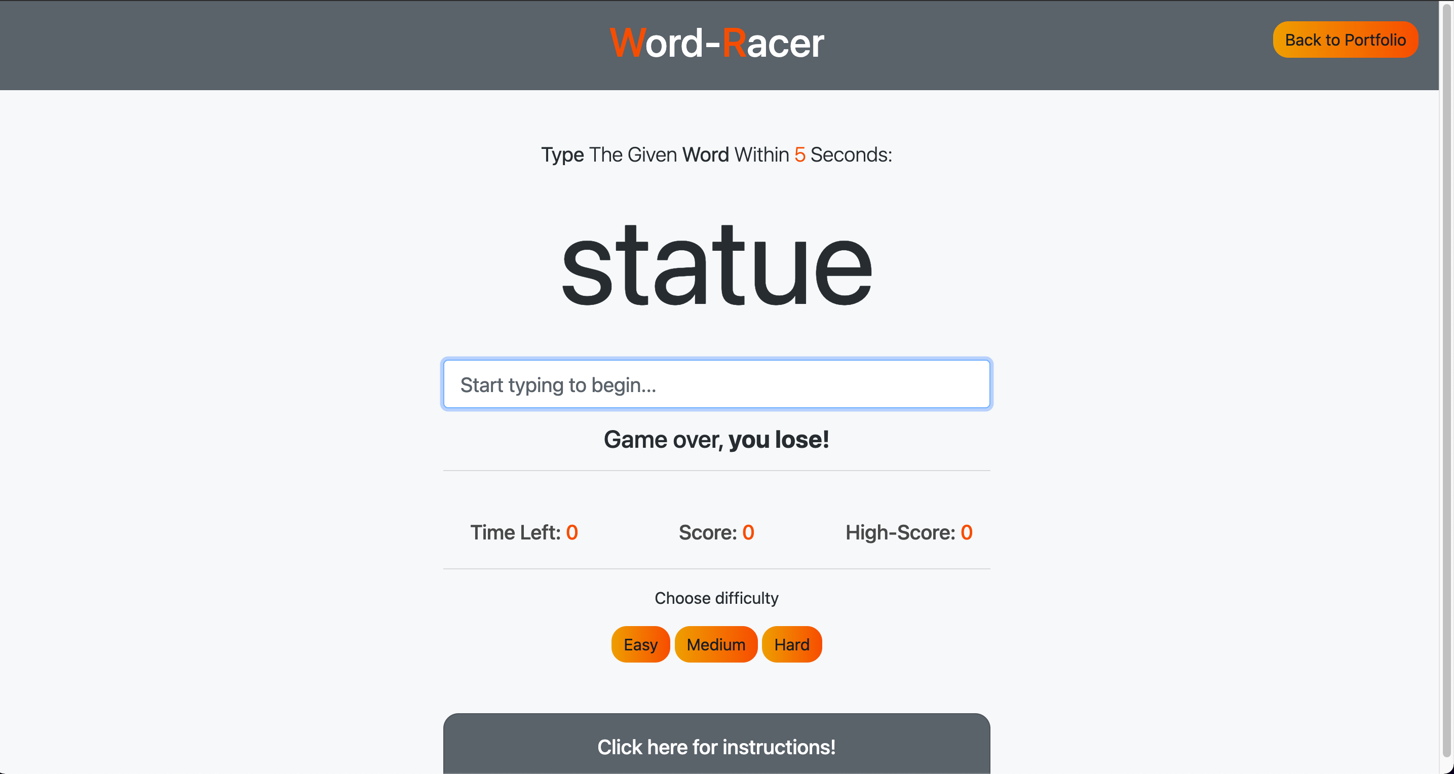 Typing website